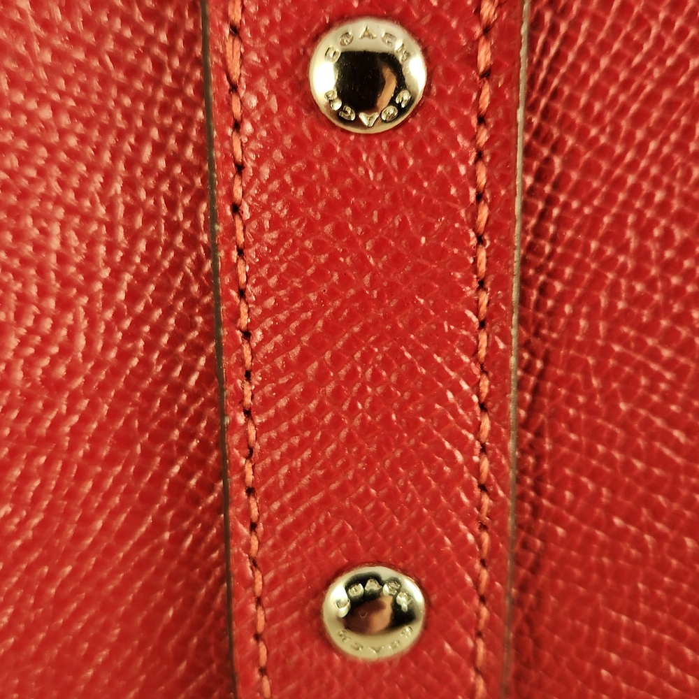 Coach Red Leather City Zip Tote - Picture 3 of 15